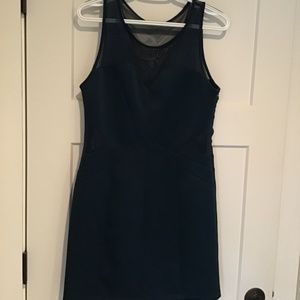 Sleeveless mini dress sheer cutouts - M